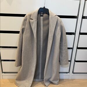 Zara Light Gray Elegant Coat